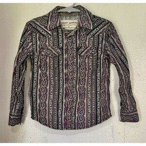Cody James Authentic Western Wear Long Sleeve Paisley Shirt w/Pearl Snaps 2T